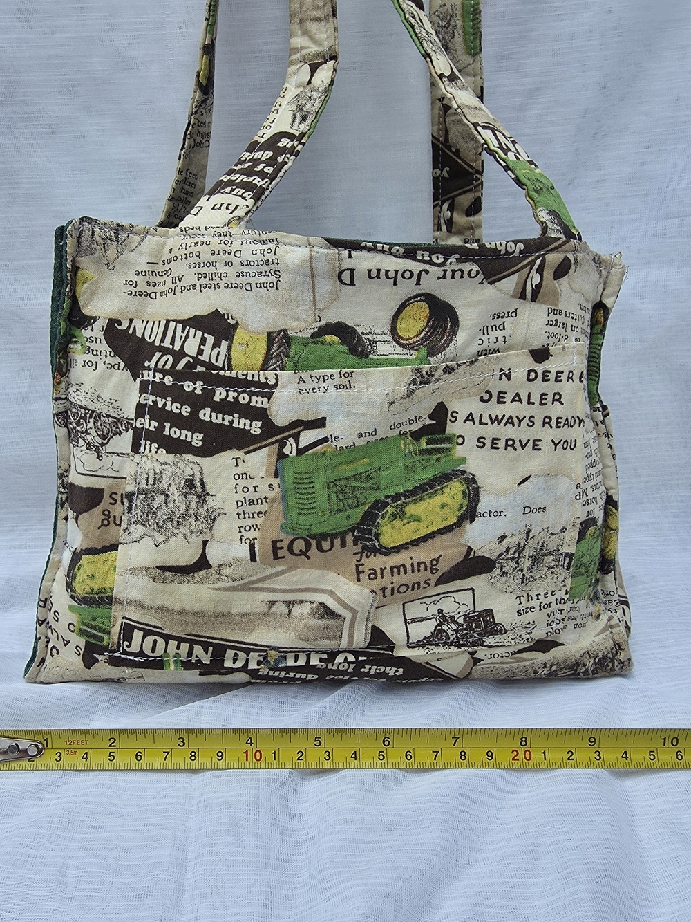 John Deere Tractor Print Canvas Tote - Green & Yellow